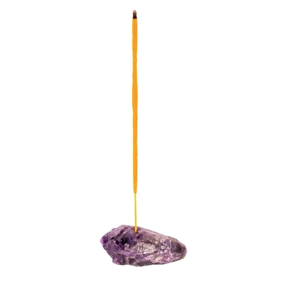 Incense Holder Crystal Amethyst with free Incense Sticks